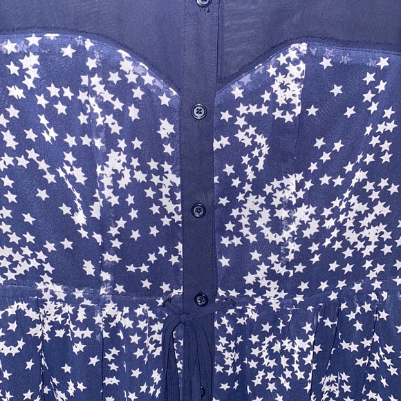 VERA WANG PRINCESS Juniors Navy Blue Star Print A-Line Dress 1 - Picture 4 of 9